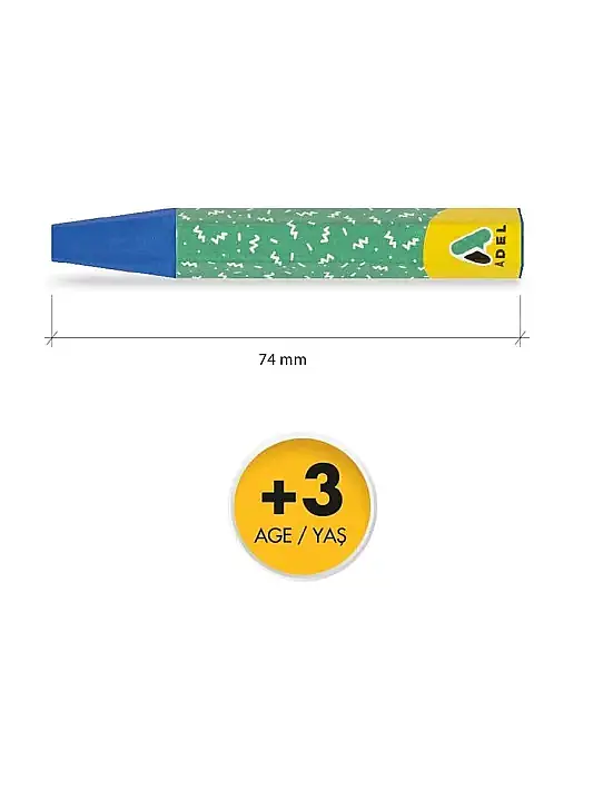 Adel Altıgen Pastel Boya 12 Renk Karton Kutu - 2