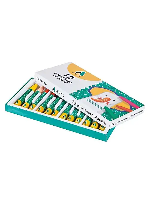 Adel Altıgen Pastel Boya 12 Renk Karton Kutu - 3