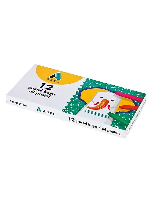 Adel Altıgen Pastel Boya 12 Renk Karton Kutu - 5