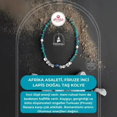 Afrika Asaleti, Firuze İnci Lapis Doğal Taş Kolye - Doğal Taş (1)