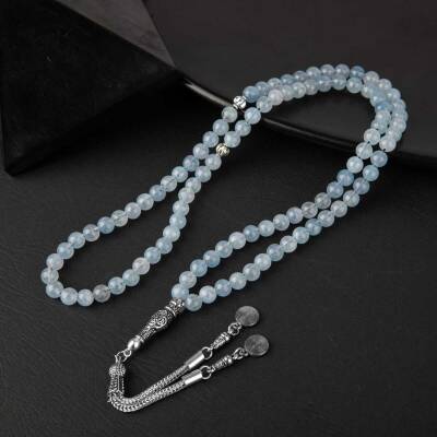 Akuamarin Doğal Taş Tesbih 99luk - 6mm - Doğal Taş