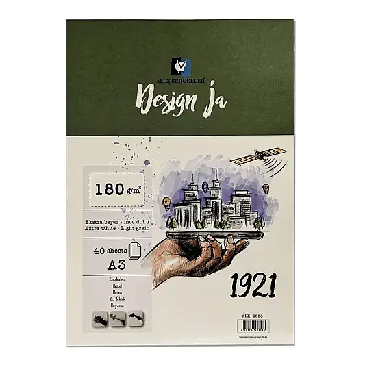 Alex Schoeller Desing Ja Eskiz Çizim Defteri 40 Yp A3 180 gr - 2