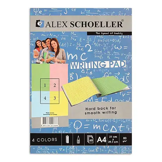 Alex Schoeller Renkli Bloknot 4 Renk Çizgili 60 Yp A4 - 2