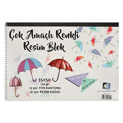 Alex Schoeller Resim Defteri 15 Fon 15 Resim Kğt 30 Yp 35 x 50 120 gr - 1