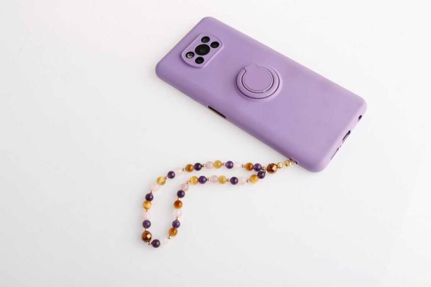 Ametist, Pembe Kuvars, Kaplan Gözü Doğal Taş Telefon İpi - 2