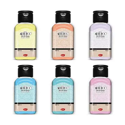 Artdeco Akrilik Boya 75 ml Pastel Renkler 6 Lı - 7
