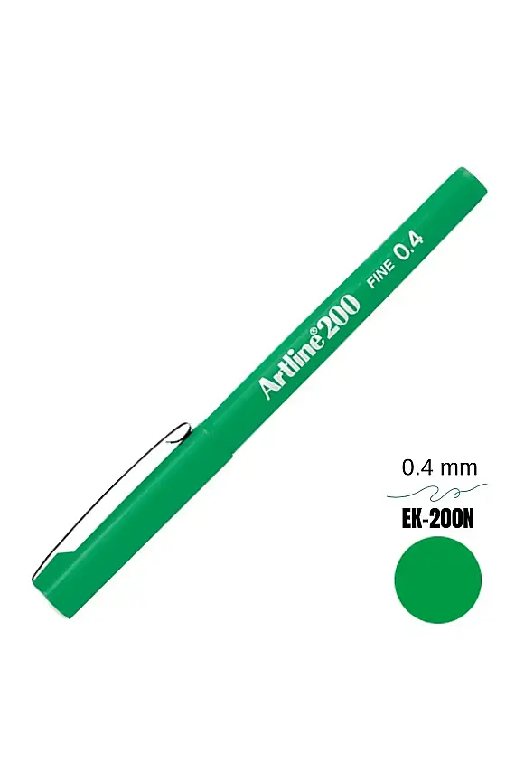 Artline 200 Fineliner 0.4 Keçe Uçlu Yazı Kalemi Yeşil - 1