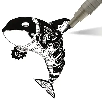 Artline Drawing System Brush Teknik Çizim Kalemi Siyah Fırça Uçlu - 5