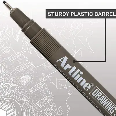 Artline Drawing System Brush Teknik Çizim Kalemi Siyah Fırça Uçlu - 10