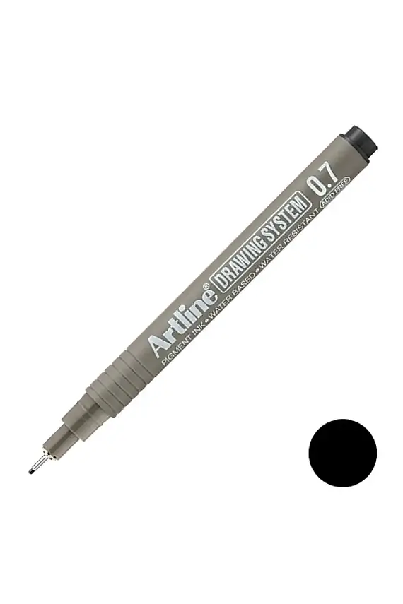 Artline Drawing System Teknik Çizim Kalemi Siyah 0.7 Uç - 1
