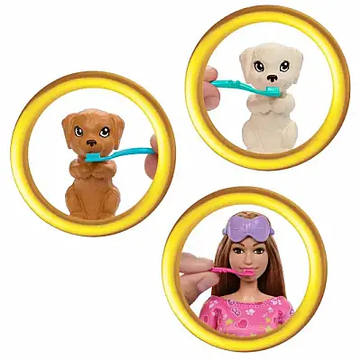 Barbie Barbie Ve Köpekçikleri Pijama Partisi Oyun Seti - 10