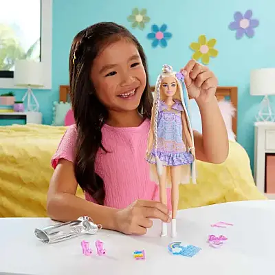 Barbie Upuzun Muhteşem Saçlı Bebekler Saç Tasarım Oyun Seti - 6