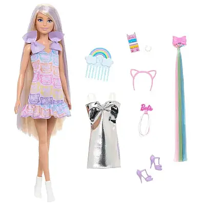 Barbie Upuzun Muhteşem Saçlı Bebekler Saç Tasarım Oyun Seti - 9