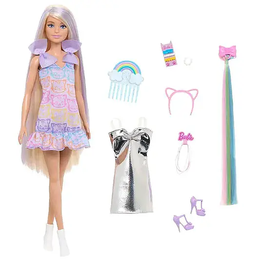 Barbie Upuzun Muhteşem Saçlı Bebekler Saç Tasarım Oyun Seti - 9