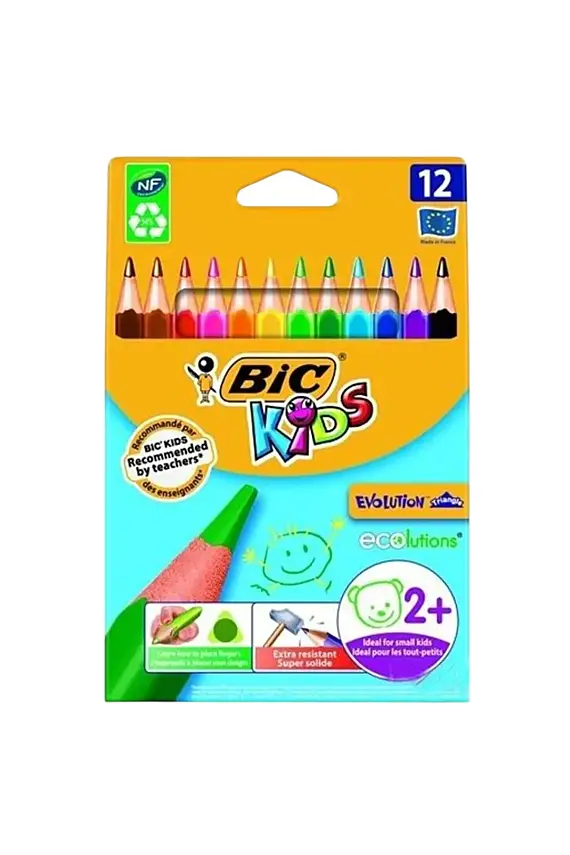 Bic Evolution Üçgen Jumbo Kuruboya 12 Li - 2