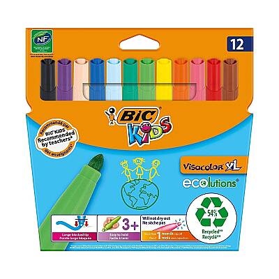 Bic Visa Jumbo Keçeli Boya Kalemi 12 Renk - Bic