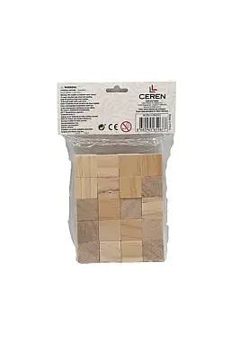 Bu Bu Ahşap Küpler Natural 20 Parça - Bu-Bu (1)