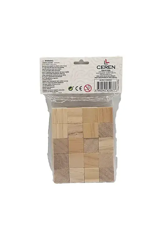 Bu Bu Ahşap Küpler Natural 20 Parça - 2