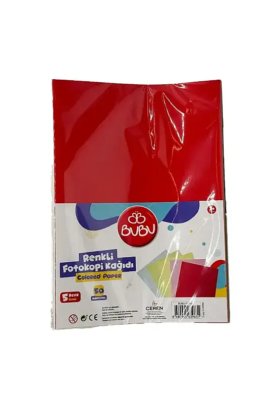 Bu Bu Renkli Fotokopi Kağıdı 5 Renk 50 Li - 1