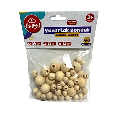 Bu Bu Yuvarlak Natural Boncuk Karışık - 1