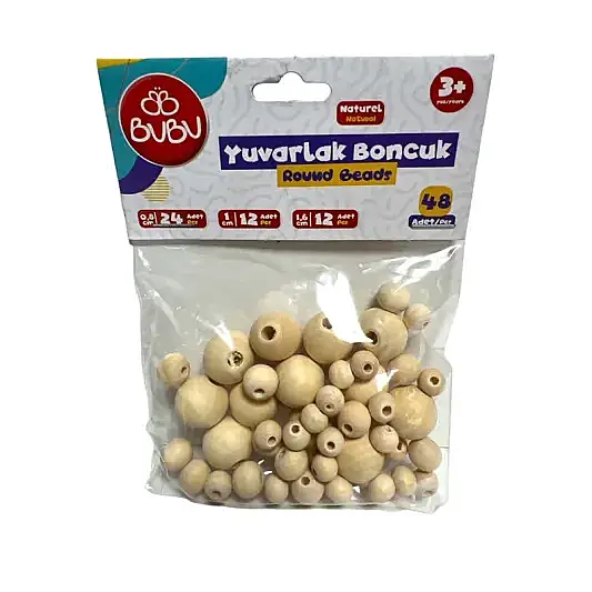 Bu Bu Yuvarlak Natural Boncuk Karışık - 2