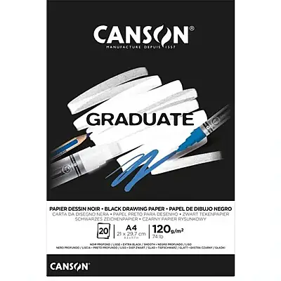 Canson Graduate Siyah Blok A4 120 gr 20 Yp - Canson (1)