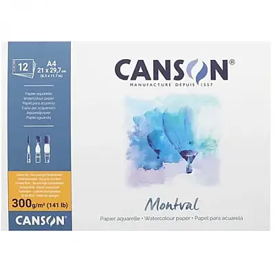 Canson Montval Suluboya Blok A4 300 gr 12 Yp - 1