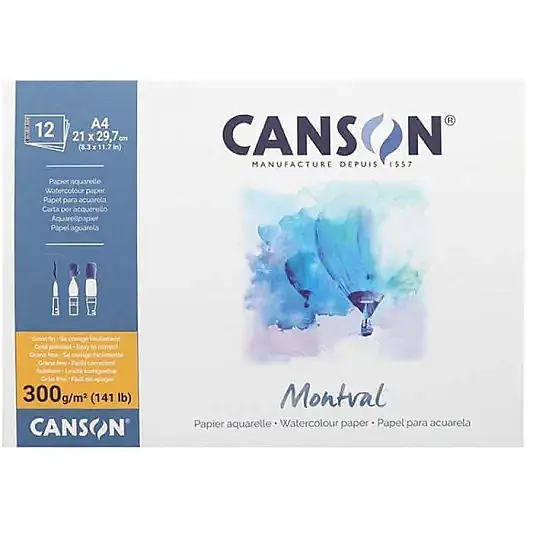 Canson Montval Suluboya Blok A4 300 gr 12 Yp - 1