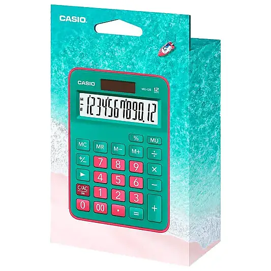 Casio Hesap Makinesi 12 Hane Yeşilkırmızı Mx-12B-Gnrd - 3