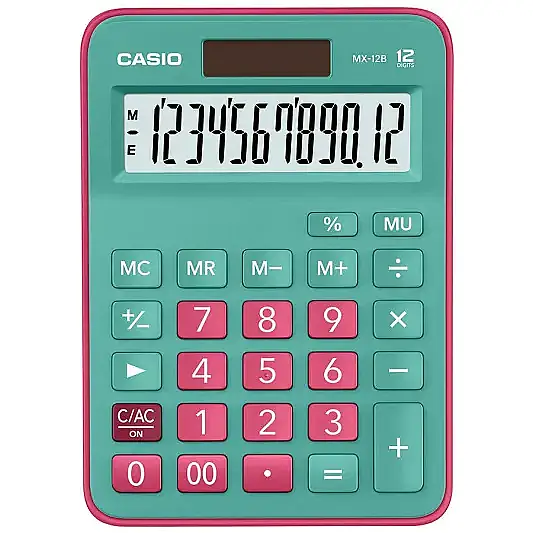 Casio Hesap Makinesi 12 Hane Yeşilkırmızı Mx-12B-Gnrd - 6