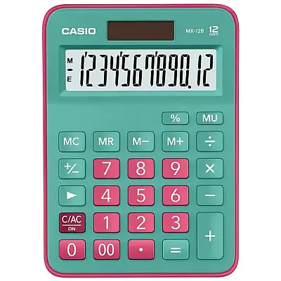 Casio Hesap Makinesi 12 Hane Yeşilkırmızı Mx-12B-Gnrd - 7