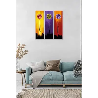 Çiçek Art 3lü Mdf Tablo - 3