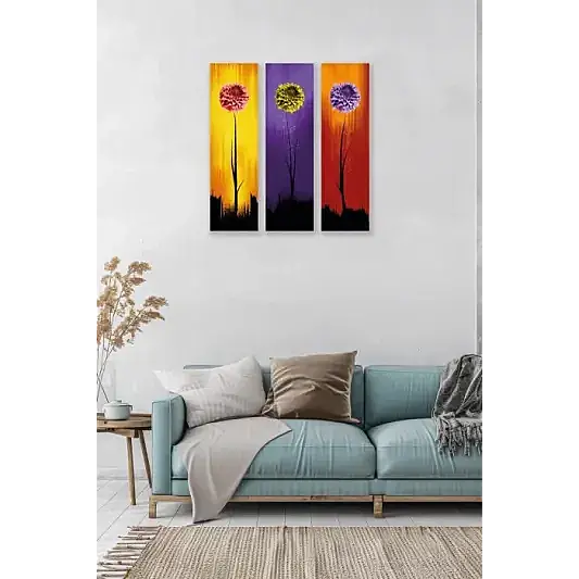 Çiçek Art 3lü Mdf Tablo - 3
