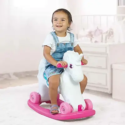 Dolu 2in1 Unicorn Sallanan Tekerlekli At - 5