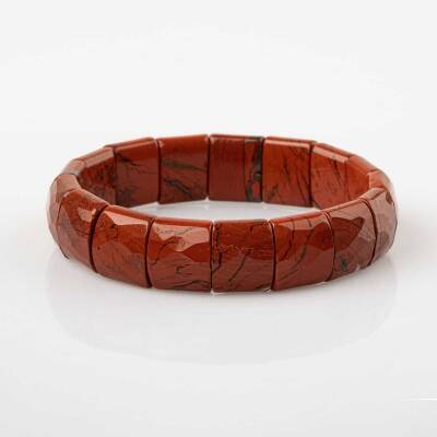 Dragon Jasper Doğal Taş Balık Sırtı Geniş Kesim Bileklik - 3