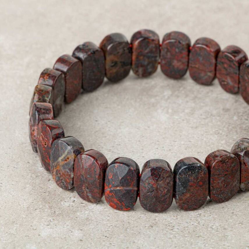 Dragon Jasper Doğal Taş Geniş Kesim Bileklik - 2