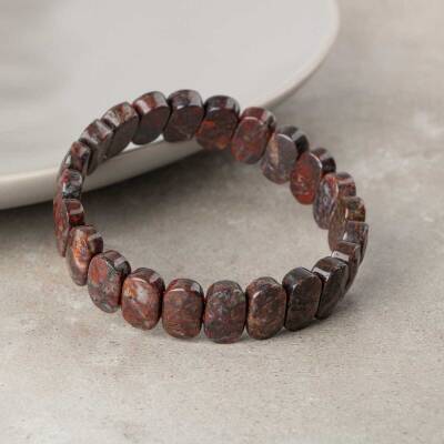 Dragon Jasper Doğal Taş Geniş Kesim Bileklik - 3