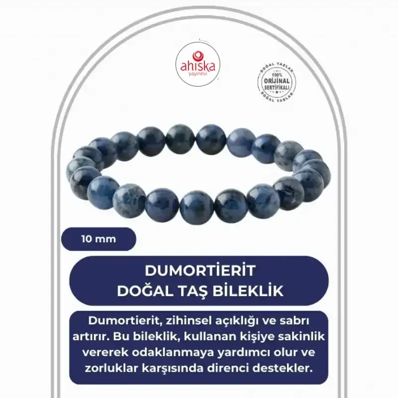 Dumortierit 10mm Doğal Taş Bileklik - 2