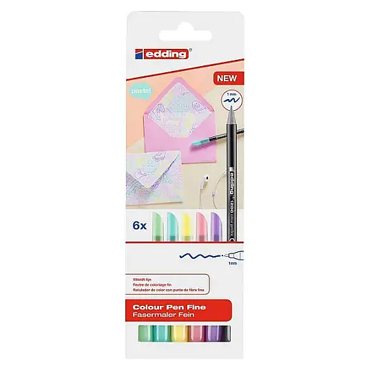 Edding Metalik Grafik Kalemi 6 Lı Pastel Renkler 1200 - 1