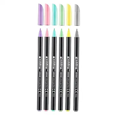 Edding Metalik Grafik Kalemi 6 Lı Pastel Renkler 1200 - Edding (1)