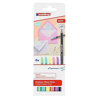 Edding Metalik Grafik Kalemi 6 Lı Pastel Renkler 1200 - 5