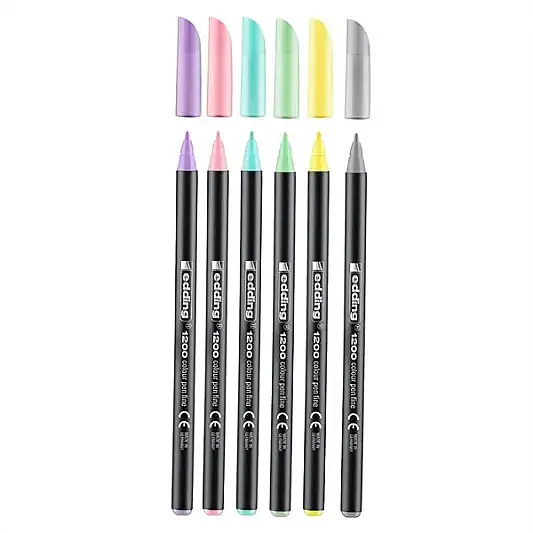 Edding Metalik Grafik Kalemi 6 Lı Pastel Renkler 1200 - 8