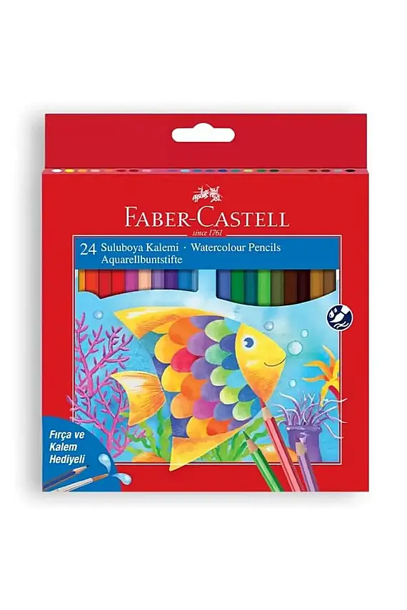 Faber Castell Aquarel Kuru Boya 24 Lü Tam Boy Karton Kutu - 1