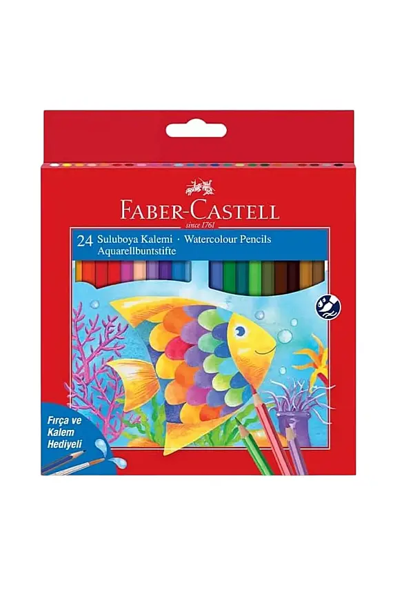 Faber Castell Aquarel Kuru Boya 24 Lü Tam Boy Karton Kutu - 3