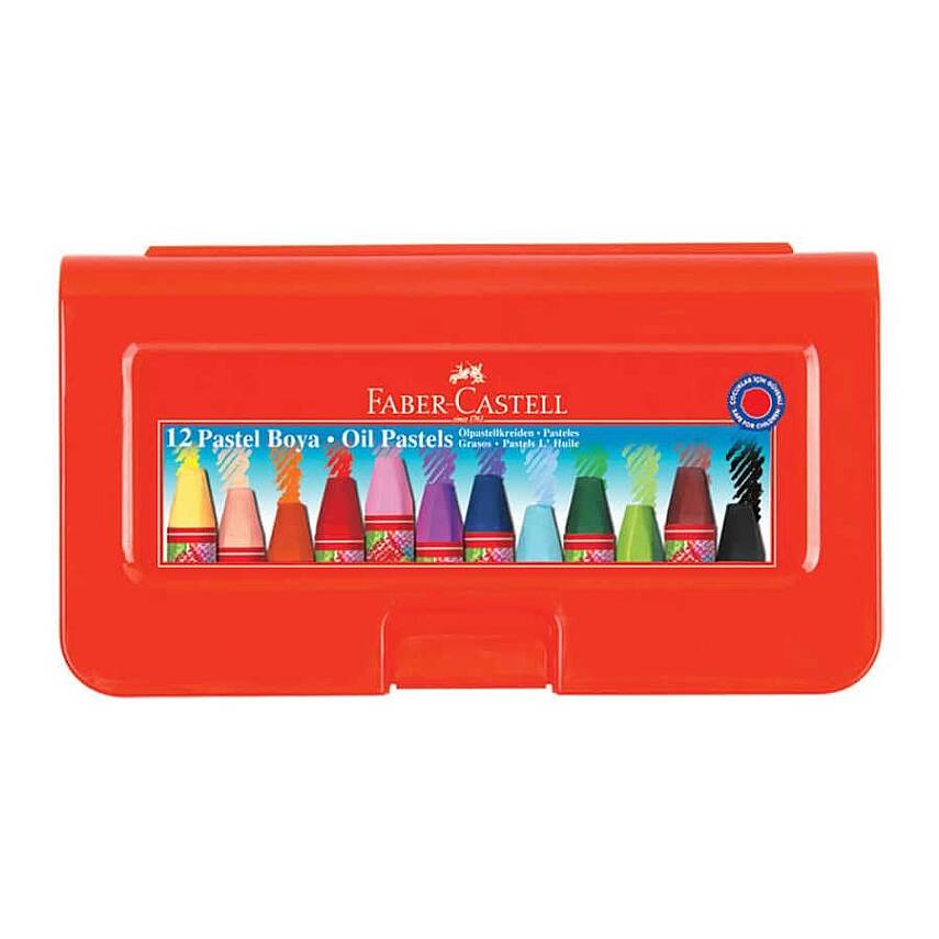 Faber Castell Altıgen Pastel Boya 12 Renk Plastik Kutu - 2