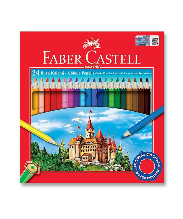 Faber Castell Karton Kutu Kuru Boya Kalemi 24 Renk Tam Boy - 2