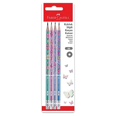 Faber Castell Kurşun Kalem Kelebek Silgili 2B - Faber Castell (1)