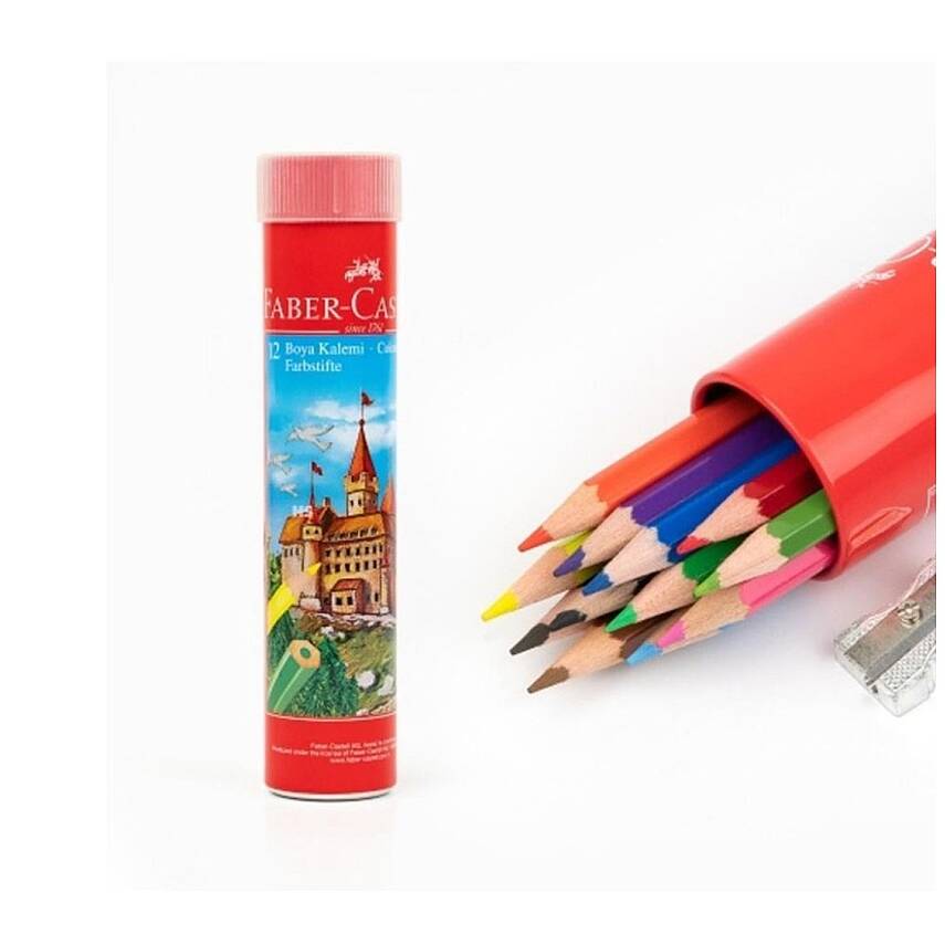 Faber Castell Metal Tüp Kuru Boya Kalemi 12 Renk Tam Boy - 2