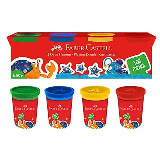 Faber Castell Oyun Hamuru Klasik Renkler 4 x 100 gr - 1