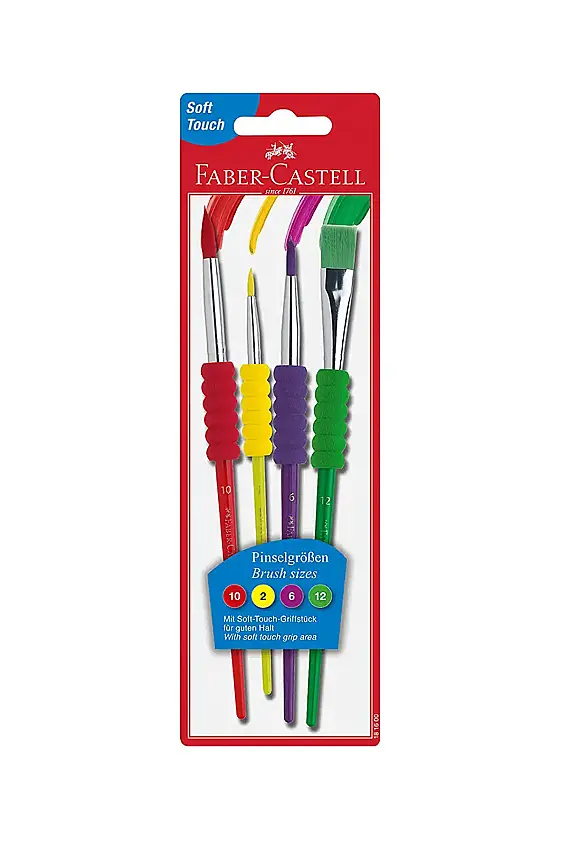 Faber Castell Soft Touch Fırça Seti 4 Lü - 1